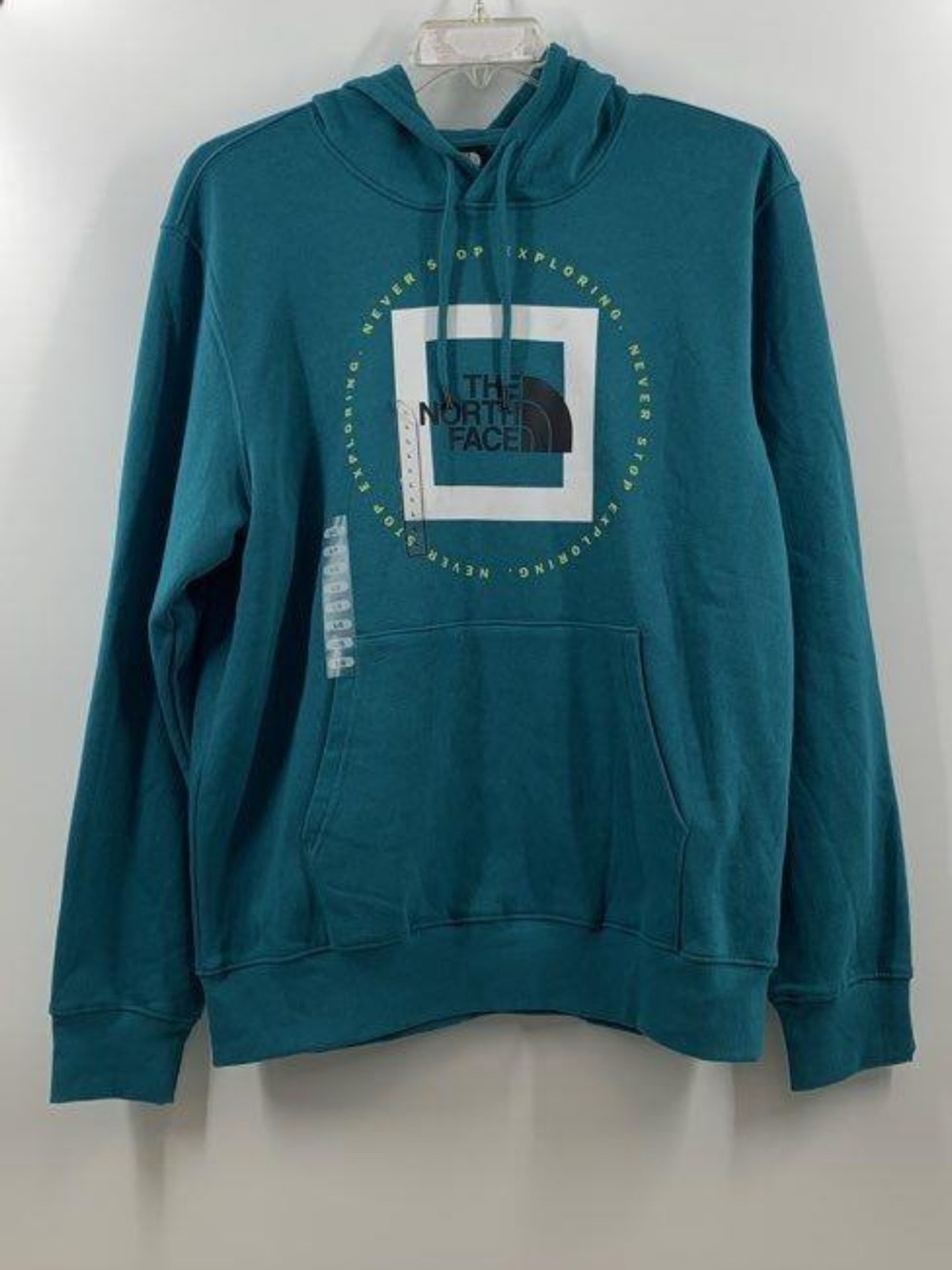 The North Face Teal Crewneck Hoodie with Square Logo